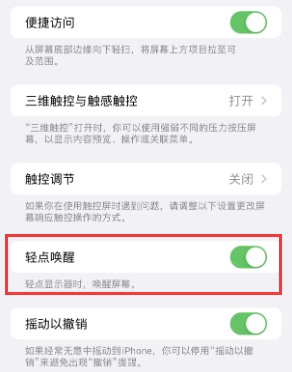 郧西苹果授权维修站分享iPhone轻点无法唤醒怎么办 